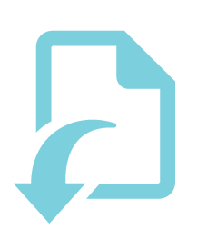 Blue solid icon of file download